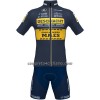 Completo Maglia + Pantaloncino con bretelle 2022 Deschacht Hens Meas Manica Corta Giallo Blu Scuro